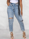 Criss Cross Ripped Jeans