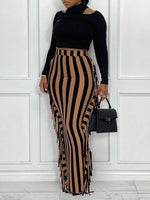 Fringe Combo Stripe Skirt