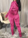 Velvet Ruched Hoodie & Pants Set