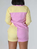 Stripe Combo Shirt & Shorts Set