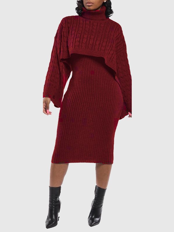 Cape Top & Tank Dress Sweater Set