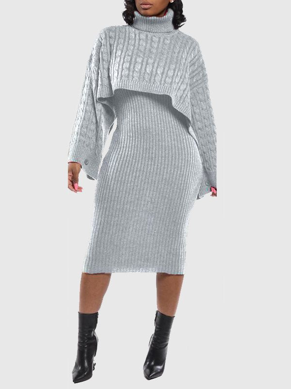 Cape Top & Tank Dress Sweater Set